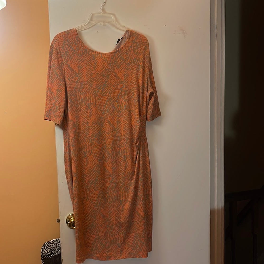 Peach and Tan Flowy Dress